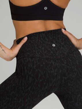 Lululemon Align High-Rise Crop 23" Leopard Camo Deep Coal Multi